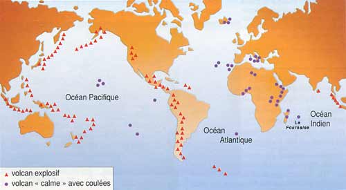 Carte du monde des volcans